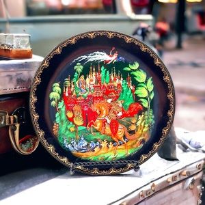 Vintage Russian Fair tale ceramic plate Ruskin and Ludmila decorative​